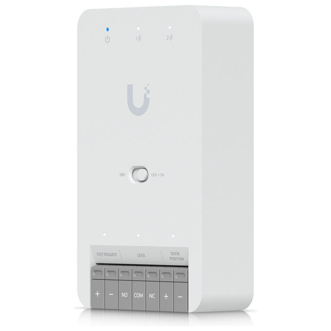 Ubiquiti UA-HUB-DOOR-MINI UniFi Access Hub Controllo Accessi Porta Singola 3 porte GbE RJ45 PoE++ Montaggio DIN Rail