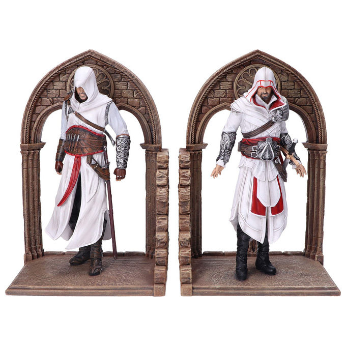 Nemesis Now B5600T1 Assassin's Creed Fermalibri Altair ed Ezio in Resina Dipinta a Mano 24 cm colore Marrone
