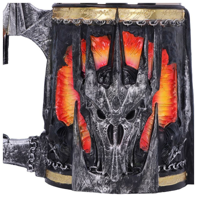 Nemesis Now B5896V2 Il Signore degli Anelli Boccale con Coperchio Sauron in Resina e Acciaio Inox 15,5 cm colore Multicolore