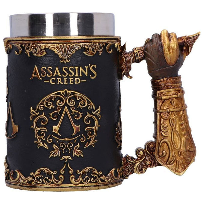 Nemesis Now B6643B24 Assassin's Creed Through the Ages Boccale da Collezione in Resina Dipinto a Mano colore Nero e Oro
