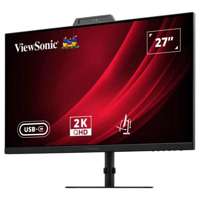 ViewSonic VG2741V-2K Monitor PC 27'' IPS QHD 2560x1440 120Hz Webcam 5MP USB-C Altoparlanti colore Nero