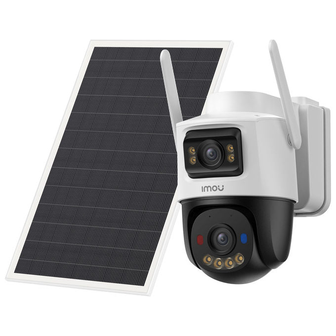 Imou IPC-SA70F-10M1T2-EU AOV Dual Kit Telecamera IP Esterna Doppia Ottica 10MP 4G Wi-Fi Batteria 10000 mAh Pannello Solare 8W IP66 colore Nero Bianco