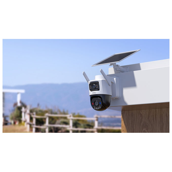 Imou IPC-SA70F-10M1T2-EU AOV Dual Kit Telecamera IP Esterna Doppia Ottica 10MP 4G Wi-Fi Batteria 10000 mAh Pannello Solare 8W IP66 colore Nero Bianco