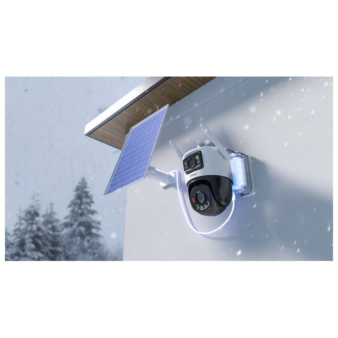 Imou IPC-SA70F-10M1T2-EU AOV Dual Kit Telecamera IP Esterna Doppia Ottica 10MP 4G Wi-Fi Batteria 10000 mAh Pannello Solare 8W IP66 colore Nero Bianco