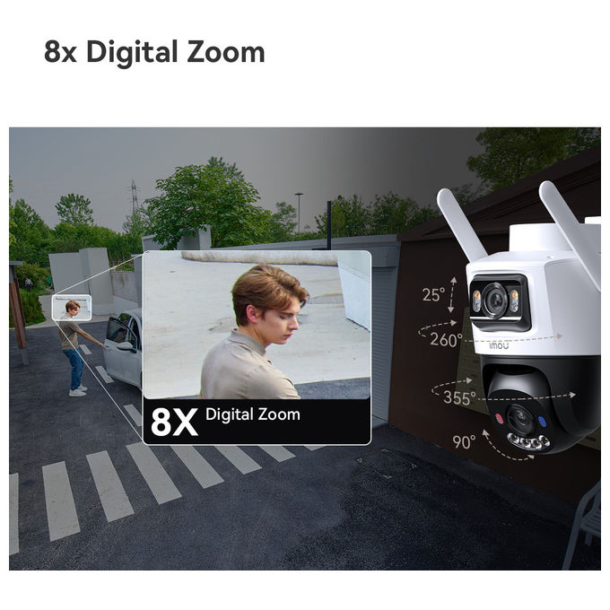 Imou IPC-SA70F-10M1T2-EU AOV Dual Kit Telecamera IP Esterna Doppia Ottica 10MP 4G Wi-Fi Batteria 10000 mAh Pannello Solare 8W IP66 colore Nero Bianco