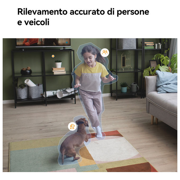 Imou IPC-S20EP-6M0S-IMOU A1 Dual Telecamera IP Wi-Fi 6 Dual Band Doppia Lente 6 MP Visione Notturna Rilevamento AI Audio Bidirezionale MicroSD 512 GB colore Nero Bianco