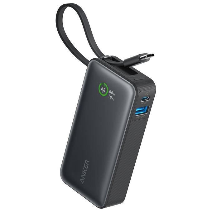 Anker A1259G11 545 Nano Power Bank 10000 mAh 30W ricarica rapida cavo USB-C integrato colore Nero