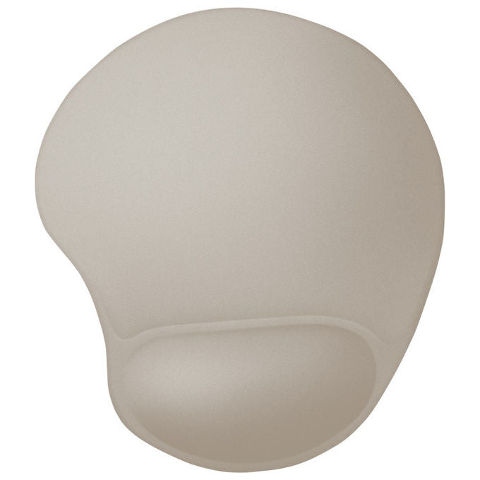 Trust 26012 Bigfoot Tappetino per Mouse Ergonomico Poggiapolsi in Gel Base Antiscivolo Superficie Microfibra colore Beige
