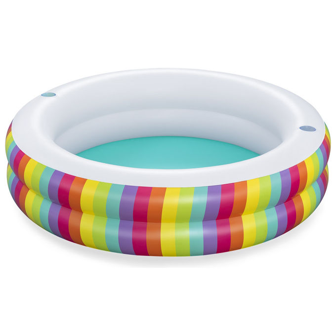 Bestway 54443 Rainbow Dreams Piscina Gonfiabile Rotonda 206x51 cm 632 L 2 Portabicchieri PVC colore Multicolore