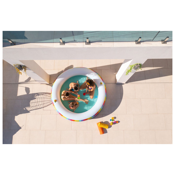 Bestway 54443 Rainbow Dreams Piscina Gonfiabile Rotonda 206x51 cm 632 L 2 Portabicchieri PVC colore Multicolore