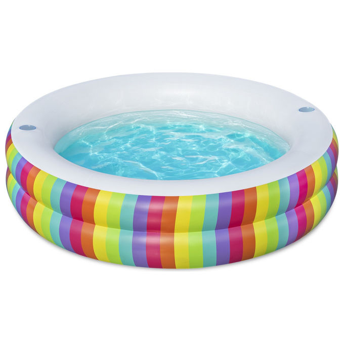 Bestway 54443 Rainbow Dreams Piscina Gonfiabile Rotonda 206x51 cm 632 L 2 Portabicchieri PVC colore Multicolore