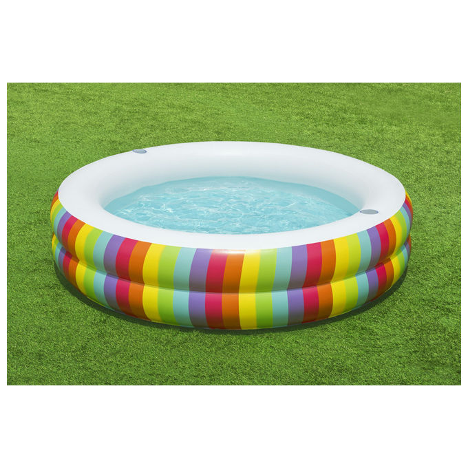 Bestway 54443 Rainbow Dreams Piscina Gonfiabile Rotonda 206x51 cm 632 L 2 Portabicchieri PVC colore Multicolore
