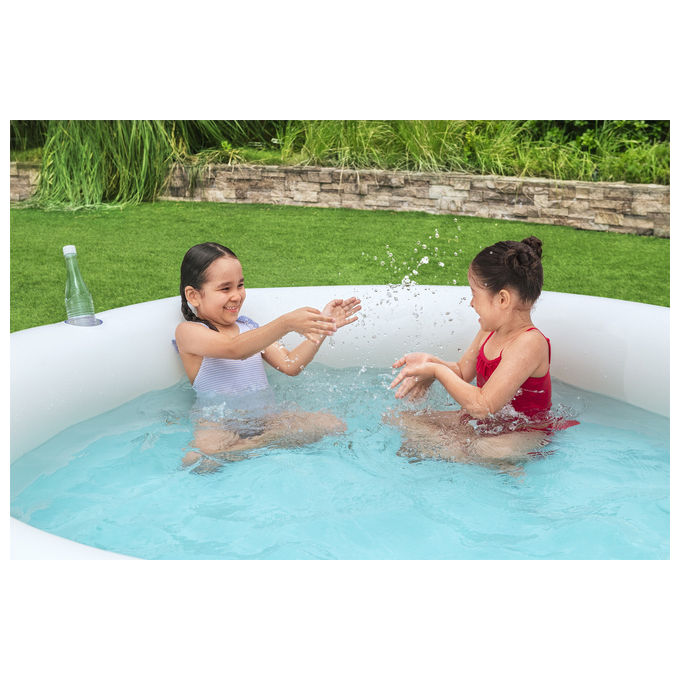 Bestway 54443 Rainbow Dreams Piscina Gonfiabile Rotonda 206x51 cm 632 L 2 Portabicchieri PVC colore Multicolore