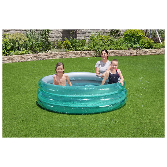Bestway 51042 Big Metallic Piscina Gonfiabile per Bambini Tonda 3 anelli 170x53 cm 697 L colore Blu
