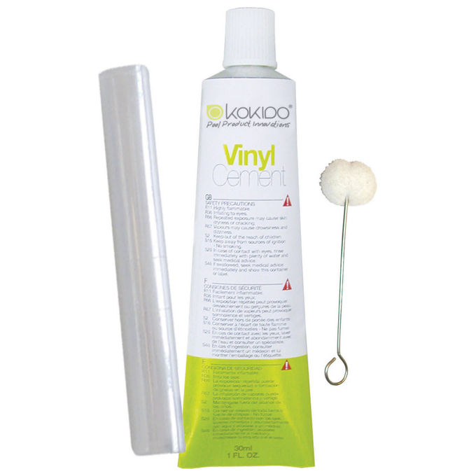Kokido K258CBX Kit Riparazione Piscina Gonfiabile e Fuori Terra 2 Toppe PVC Trasparente Colla 30 ml Pennello colore Multicolore
