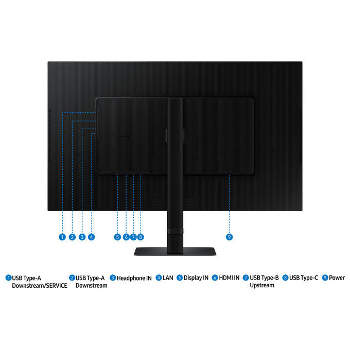 Samsung S80UD ViewFinity S8 Monitor PC 32'' 4K Ultra HD IPS HDR10 USB-C 90W KVM LAN colore Nero
