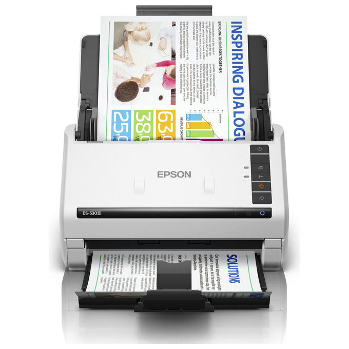 Epson DS-530III WorkForce Scanner a foglio 600 x 600 DPI A4 fronte retro 40 ppm ADF 60 fogli OCR USB 3.2 colore Bianco