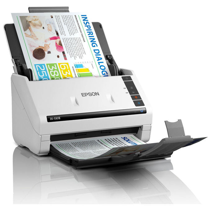 Epson DS-530III WorkForce Scanner a foglio 600 x 600 DPI A4 fronte retro 40 ppm ADF 60 fogli OCR USB 3.2 colore Bianco