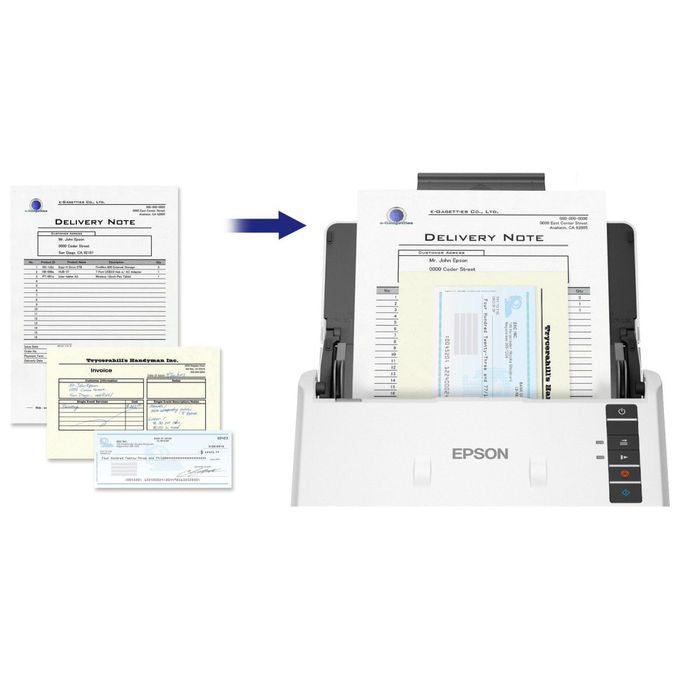 Epson DS-530III WorkForce Scanner a foglio 600 x 600 DPI A4 fronte retro 40 ppm ADF 60 fogli OCR USB 3.2 colore Bianco