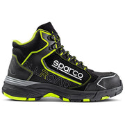 Sparco ALLROAD MOTEGI Scarpe Antinfortunistiche S3 SRC ESD Metal Free Puntale Composito Suola HRO CrossGrip colore Nero Giallo Fluorescente