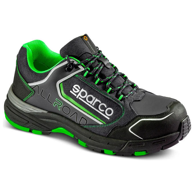 Sparco ALLROAD SOCHI Scarpe Antinfortunistiche S3S SR FO HRO ESD Metal Free Puntale Composito Suola Crossgrip Taglia 46 colore Blu Marine Giallo Fluo