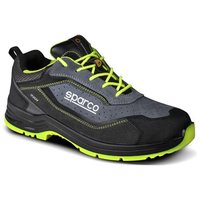 Sparco 07539 Indy Texas Scarpe Antinfortunistiche S1P SRC ESD Puntale Composito Sottopiede Fibra Tessile Suola PU taglia 44 colore Grigio Giallo