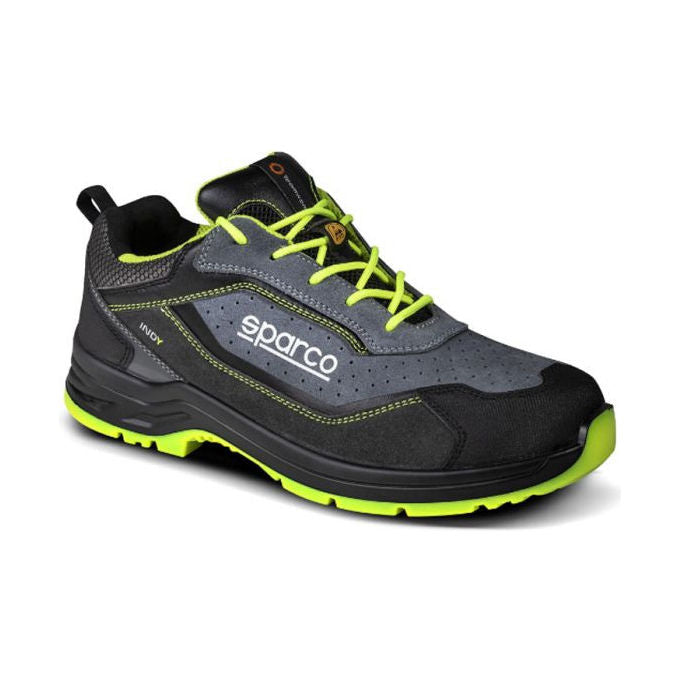 Sparco 07539 Indy Texas Scarpe Antinfortunistiche S1P ESD Pelle Scamosciata Suola FlexGrip+ Taglia 46 colore Grigio Giallo