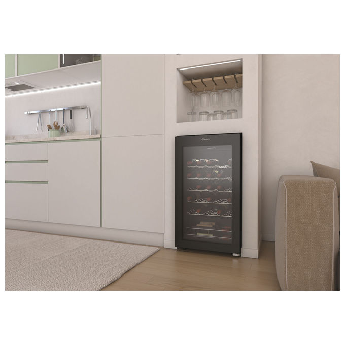 Candy CWC033M DiVino Cantinetta Vino Libera Installazione 33 Bottiglie 5-20°C Classe G 37 dB Wi-Fi colore Nero