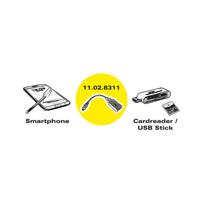 Roline 11.02.8311 Cavo USB OTG 2.0 Micro-USB B Maschio USB A Femmina 0,15 m colore Nero
