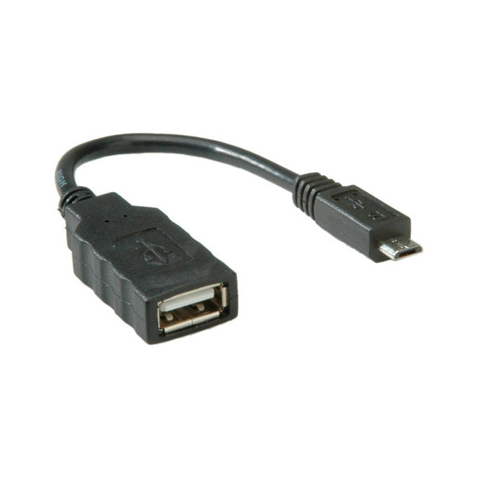 Roline 11.02.8311 Cavo USB OTG 2.0 Micro-USB B Maschio USB A Femmina 0,15 m colore Nero