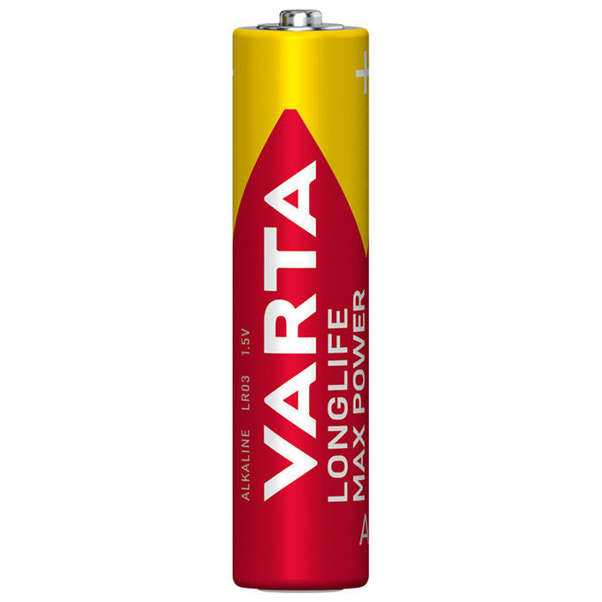 Varta 04703101404 Longlife Max Power Batteria Alcalina AAA LR03 1.5V 1270 mAh Blister 4 pz colore Oro Rosso