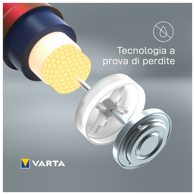 Varta 04703101404 Longlife Max Power Batteria Alcalina AAA LR03 1.5V 1270 mAh Blister 4 pz colore Oro Rosso