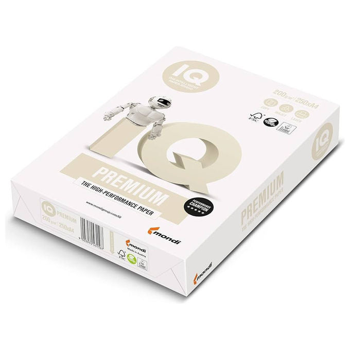 Mondi IQ Premium Carta A4 210x297mm 200gr Risma 250 Fogli FSC Laser Inkjet colore Bianco