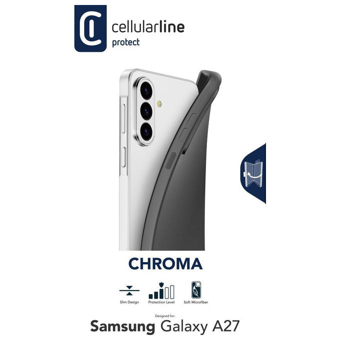Cellularline CHROMAGALA27K Chroma Cover Samsung Galaxy A27 TPU Morbido Soft Touch Antigraffio colore Nero