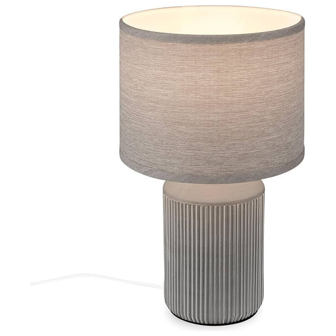 Briloner BT10039 Lampada da tavolo Ceramica Tessuto E14 10W IP20 stile Moderno colore Grigio