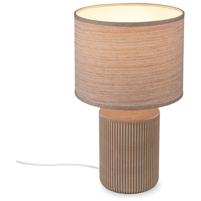 Briloner BT10038 Lampada da tavolo Moderna base Ceramica paralume Tessuto attacco E14 10W colore Marrone