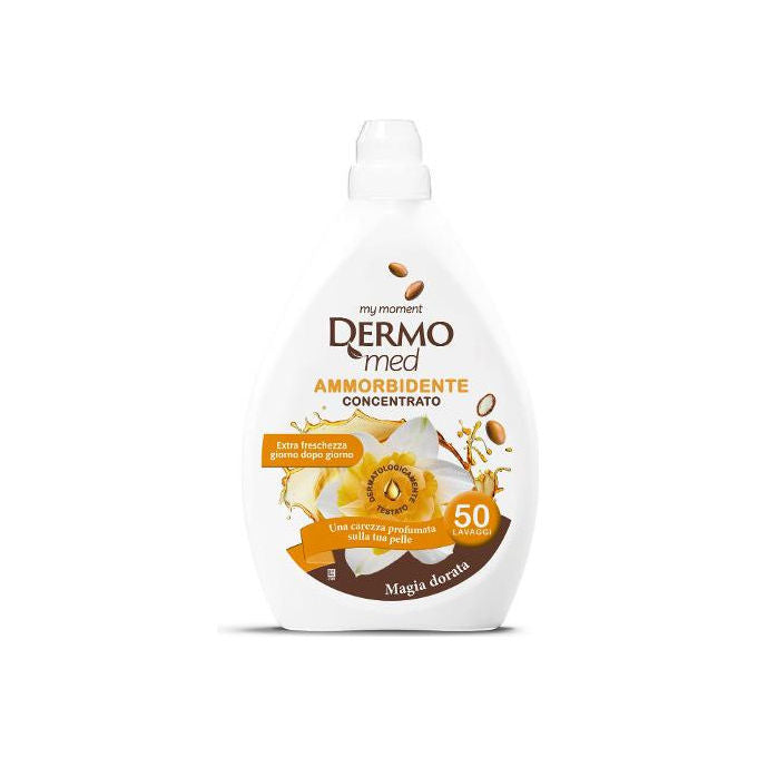 Dermomed Ammorbidente Concentrato Magia Dorata 1000 ml 50 lavaggi Dermatologicamente Testato Tutti i Tessuti