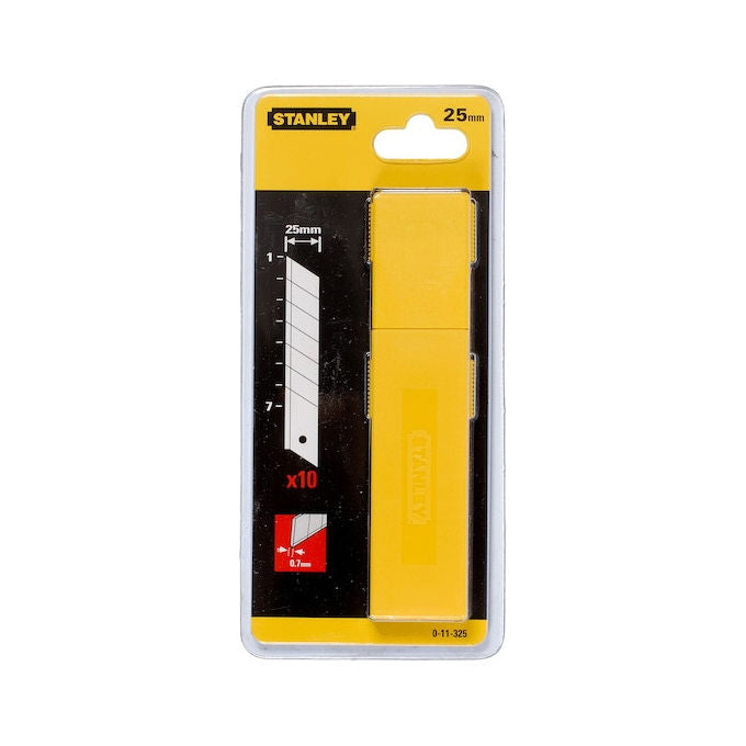 Stanley 1-11-325 Lame Spezzabili per Cutter 25 mm 7 Segmenti Confezione da 20 Pezzi colore Metallico