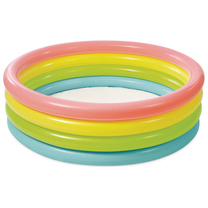 Intex 56441 Sunset Glow Pool Piscina Gonfiabile per Bambini 4 Anelli 168x46 cm 780 L colore Multicolore
