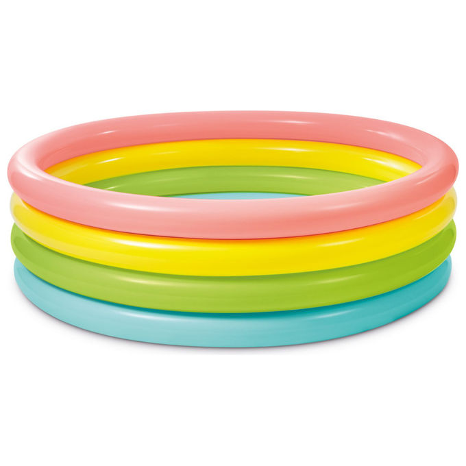 Intex 56441 Sunset Glow Pool Piscina Gonfiabile per Bambini 4 Anelli 168x46 cm 780 L colore Multicolore