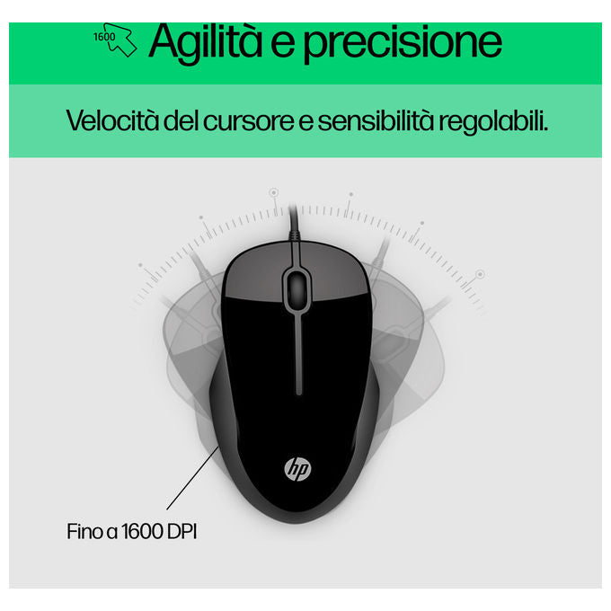 HP 9DF28AA Pavilion Kit Tastiera e Mouse USB Cablato Taglia Piena con Tastierino Numerico colore Nero