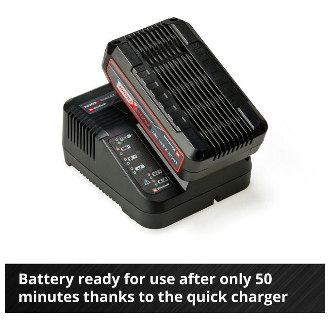 Einhell PXC-STARTER-KIT Power X-Change Set Batteria e Caricabatterie 18V 2.5Ah Ricarica Rapida colore Nero Rosso