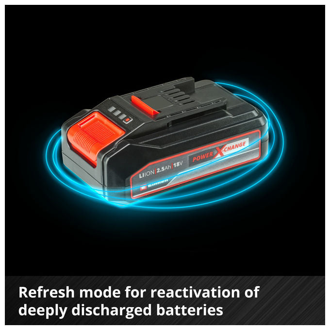Einhell PXC-STARTER-KIT Power X-Change Set Batteria e Caricabatterie 18V 2.5Ah Ricarica Rapida colore Nero Rosso