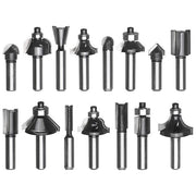 KWB 49757291 Set 15 Frese per Legno in Metallo Duro Gambo 8 mm Diametri 6-32 mm Scanalature Smussi Profili in Cassetta di Legno
