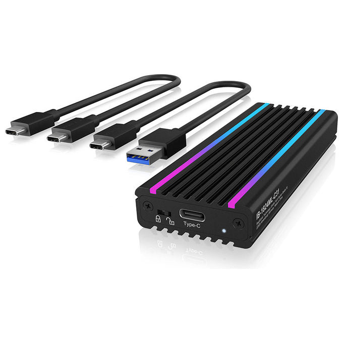 ICY BOX IB-1824ML-C31 Box Esterno SSD M.2 NVMe USB 3.2 Gen 2 10 Gbit-s PCIe 3.0 2 TB colore Nero