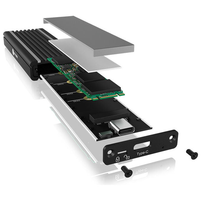 ICY BOX IB-1824ML-C31 Box Esterno SSD M.2 NVMe USB 3.2 Gen 2 10 Gbit-s PCIe 3.0 2 TB colore Nero