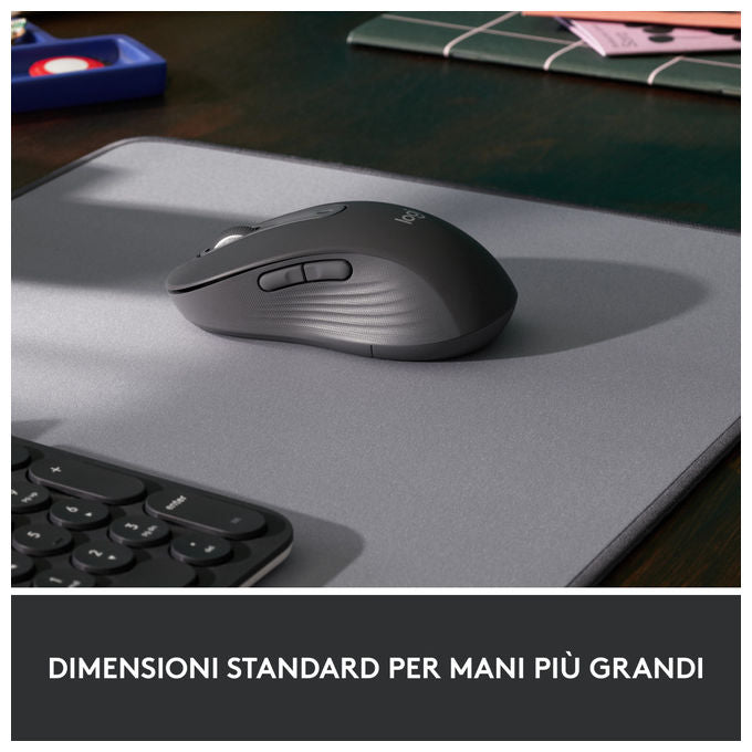 Logitech 910-006236 Signature M650 L Mouse Wireless Bluetooth Ottico 2000 DPI 5 tasti clic silenzioso colore Grafite