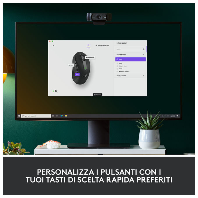 Logitech 910-006236 Signature M650 L Mouse Wireless Bluetooth Ottico 2000 DPI 5 tasti clic silenzioso colore Grafite