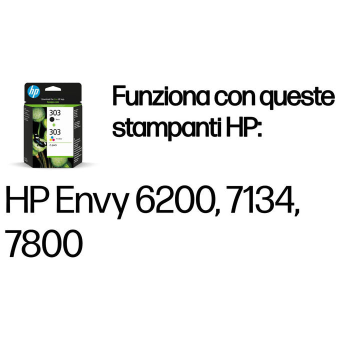 HP 3YM92AE 303 Cartuccia Inchiostro Multipack 2 pz Nero Ciano Magenta Giallo Resa Standard 200 pagine colore Nero
