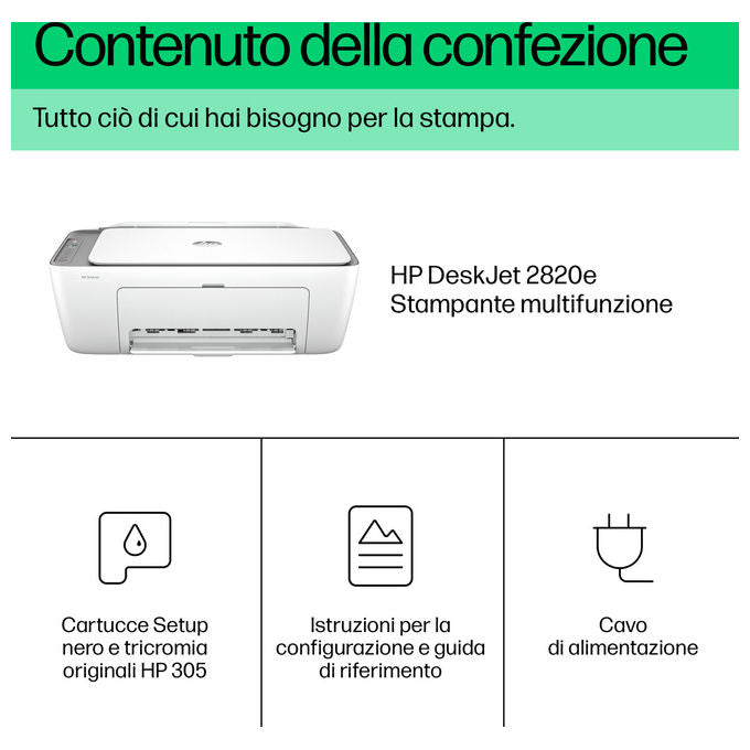 HP 588R4B DeskJet 2822e Stampante Multifunzione Inkjet A4 Stampa Copia Scansione Wi-Fi AirPrint HP Instant Ink colore Blu